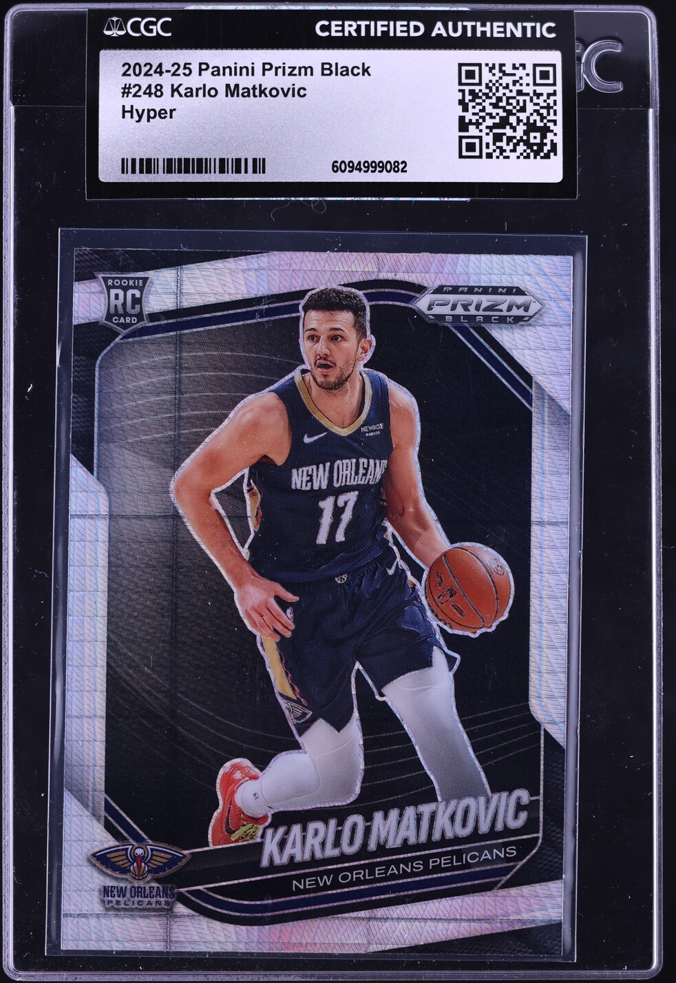 2024 Panini Prizm Black Basketball Hyper Karlo Matkovic #248 CGC AUTH