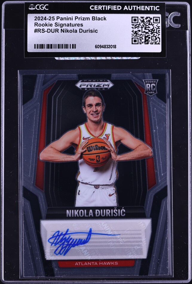 2024 Panini Prizm Black Nikola Durisic ROOKIE AUTO #RS-DUR CGC