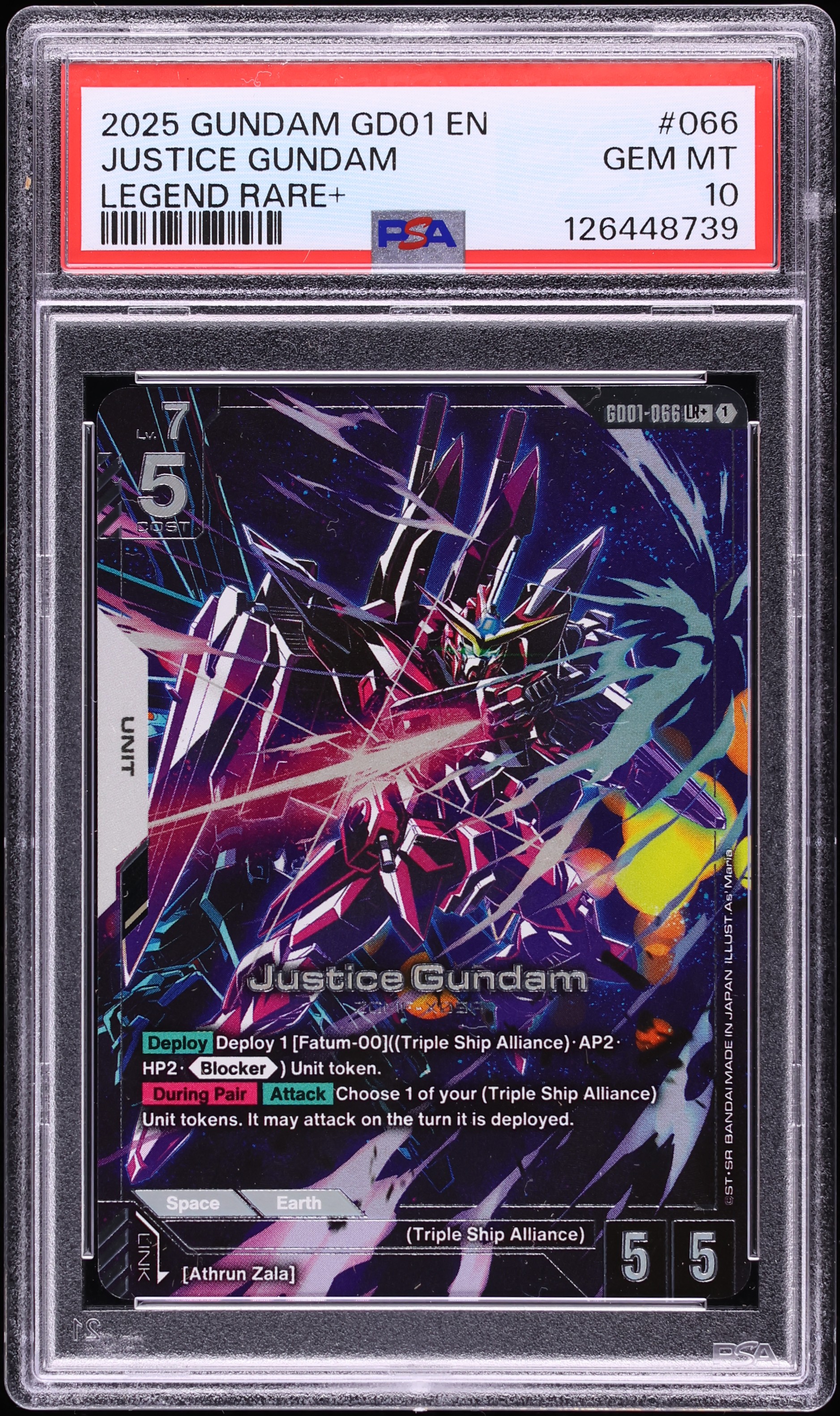 2025 Gundam Newtype Rising Legend Rare+ Justice Gundam #066 PSA 10