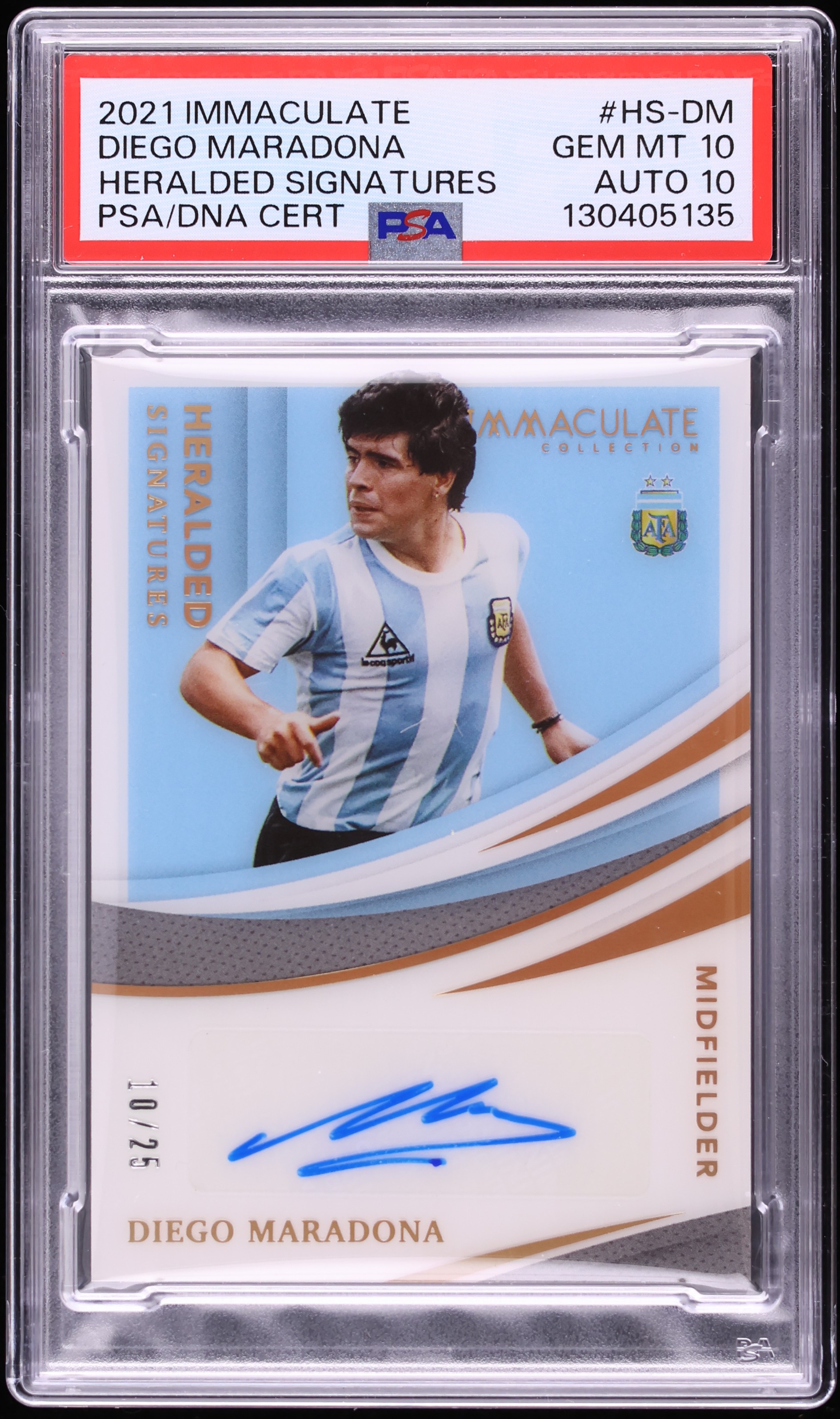 2021 Immaculate Collection Heralded Diego Maradona AUTO DNA 10 /25 