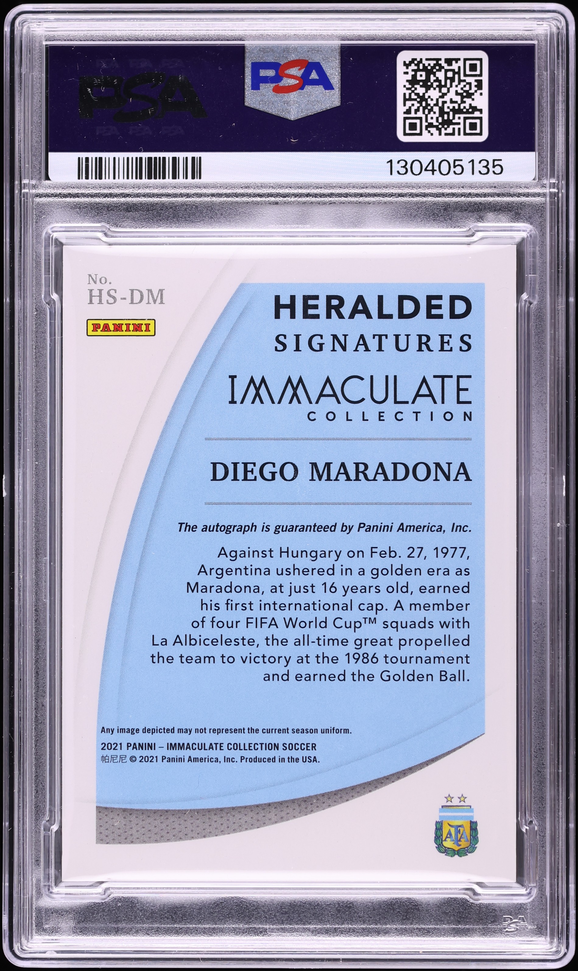 2021 Immaculate Collection Heralded Diego Maradona AUTO DNA 10 /25 