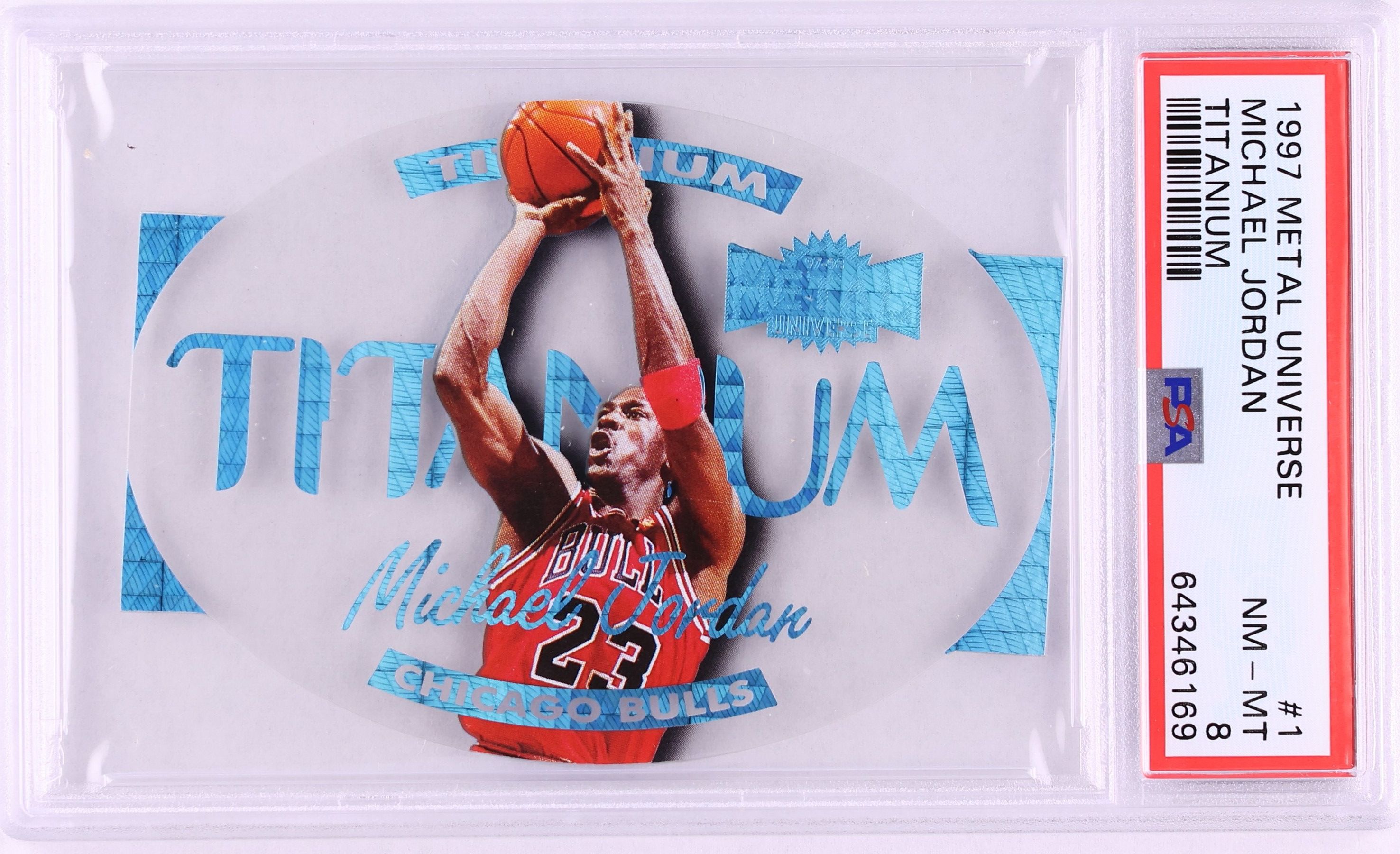 1997 Metal Universe Titanium Die-Cut Michael Jordan #T1 PSA 8 NM