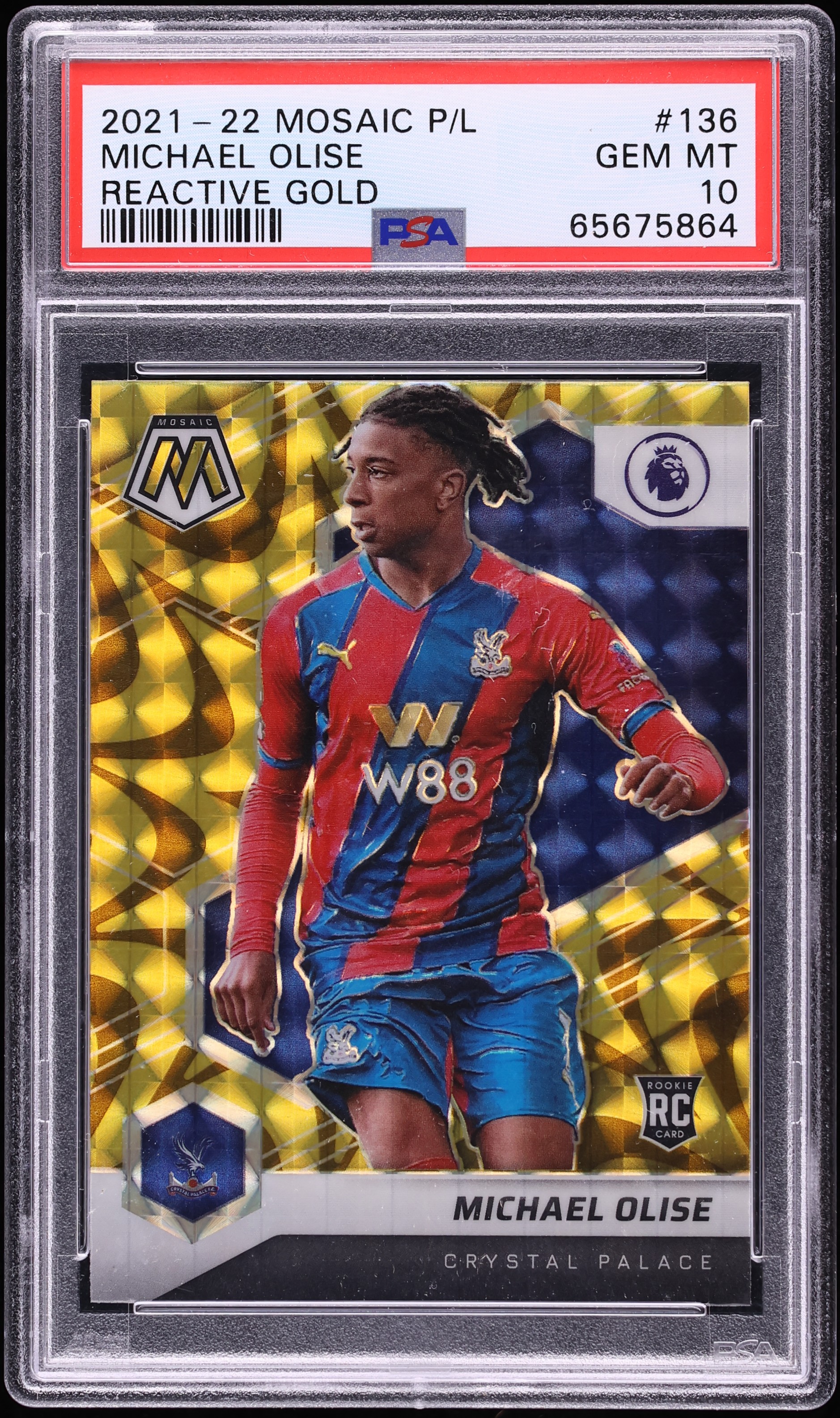 2021 Panini Mosaic Premier League Reactive Gold Michael Olise