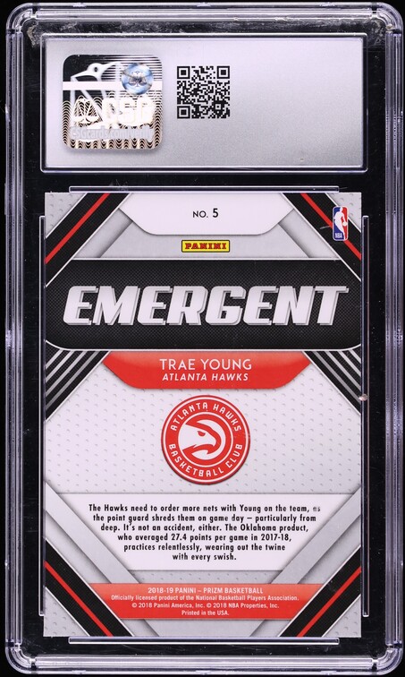 2018 Panini Prizm Emergent Trae Young ROOKIE #5 CSG 10 GEM MINT