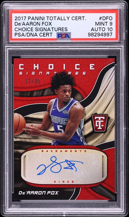 2017 Totally Certified Choice Signatures De'Aaron Fox ROOKIE AUTO