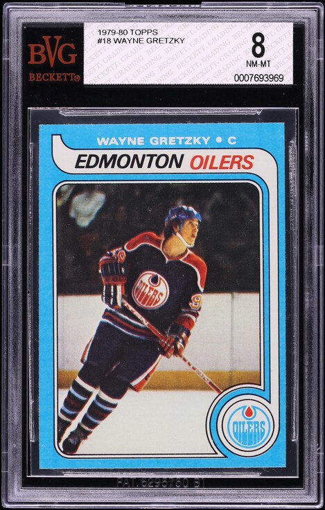 1979 Topps Hockey Wayne Gretzky ROOKIE #18 BVG 8 NM-MT