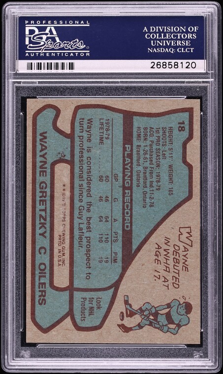 1979 Topps Hockey Wayne Gretzky ROOKIE #18 PSA 7 NRMT