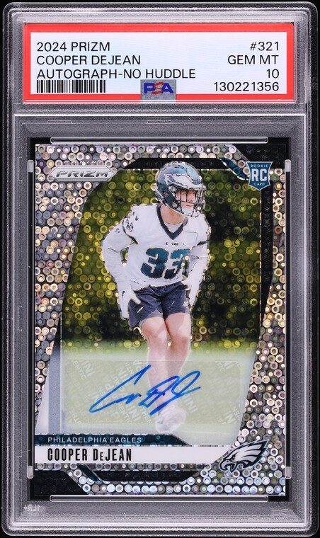 2024 Panini Prizm No Huddle Cooper DeJean ROOKIE AUTO #321 PSA 10 GEM MINT