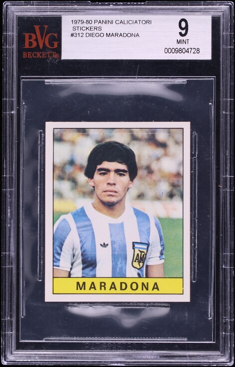 1979 Panini Calciatori Soccer Diego Maradona ROOKIE #312 BVG 9 MINT