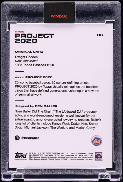 2020 Topps Project 2020 By Ben Baller Dwight Gooden #86