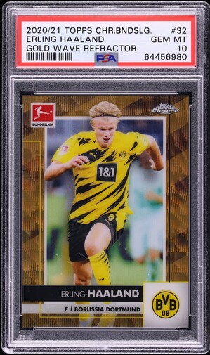 2020 Topps Chrome Bundesliga Gold Wave Refractor Erling Haaland