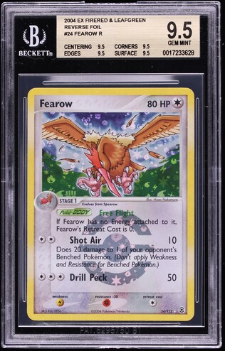 2004 Pokemon Ex Firered and Leafgreen Reverse Foil Fearow R #24 BGS 9.5 GEM  MINT on Fanatics Collect