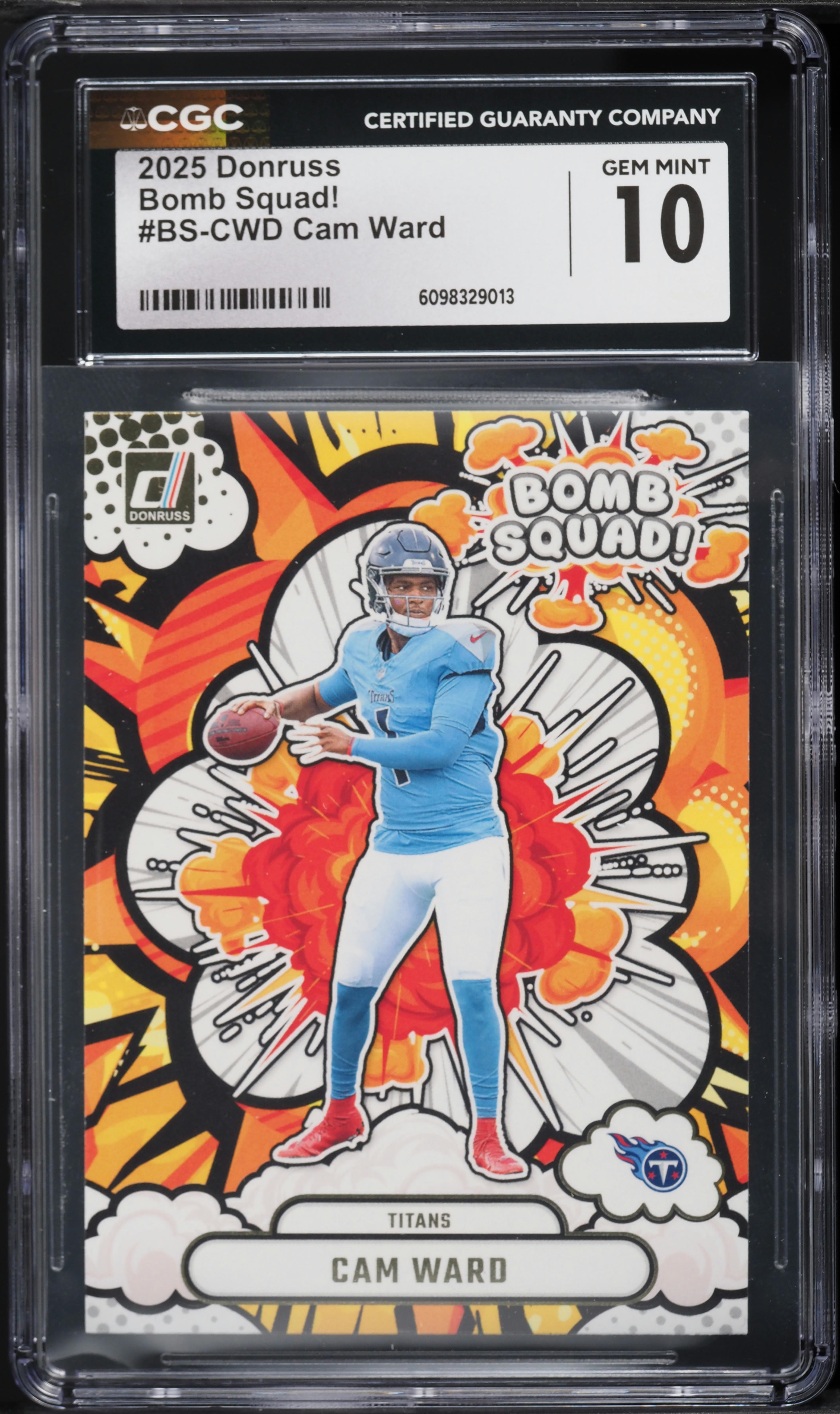 2025 Donruss Bomb Squad! Cam Ward #BS-CWD CGC 10 GEM MINT on