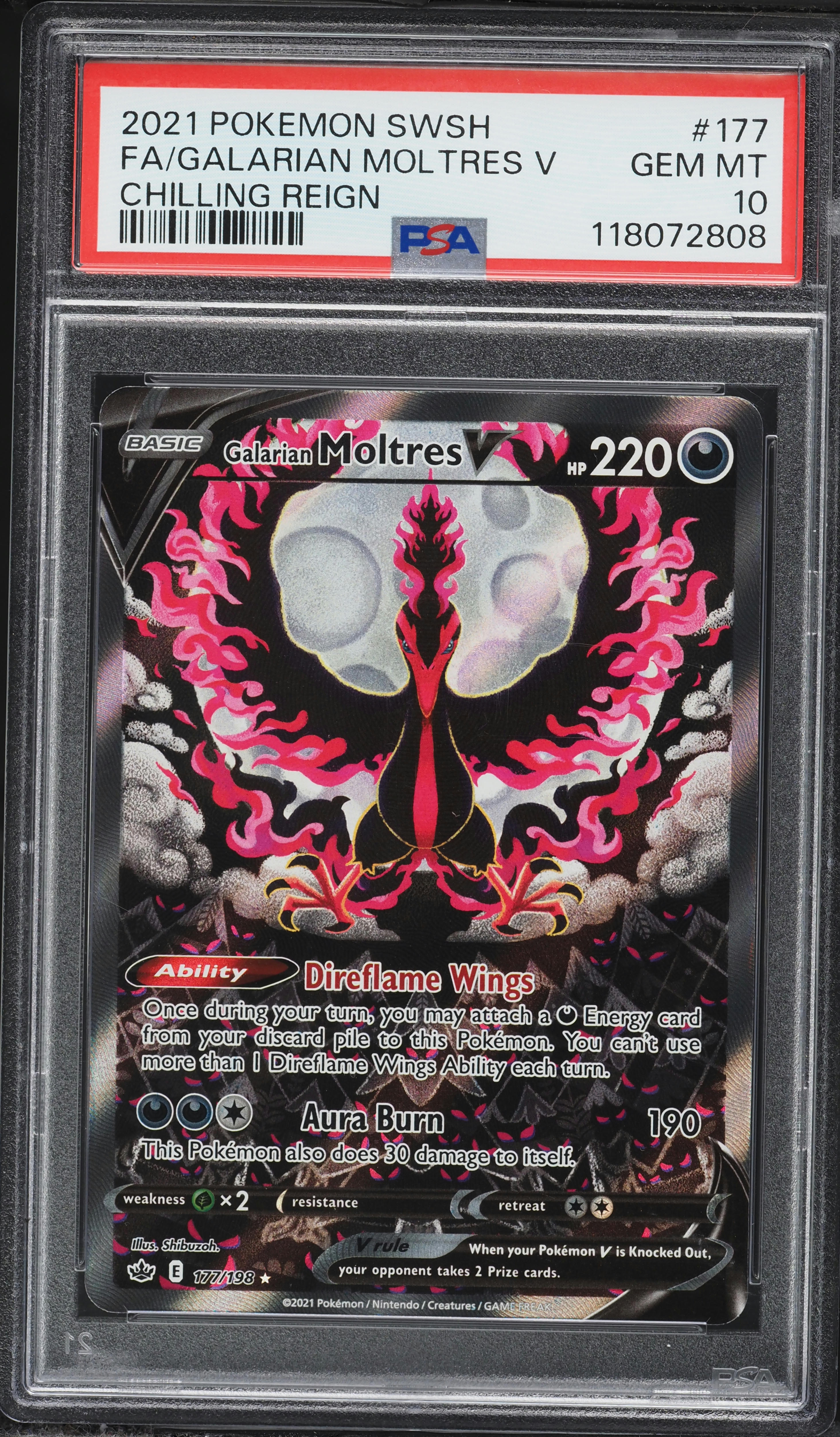 ガラルファイヤー 10枚　Galarian Moltres AR 10 lot 2021 Pokemon Sword & Shield Chilling Reign Alt Art Galarian