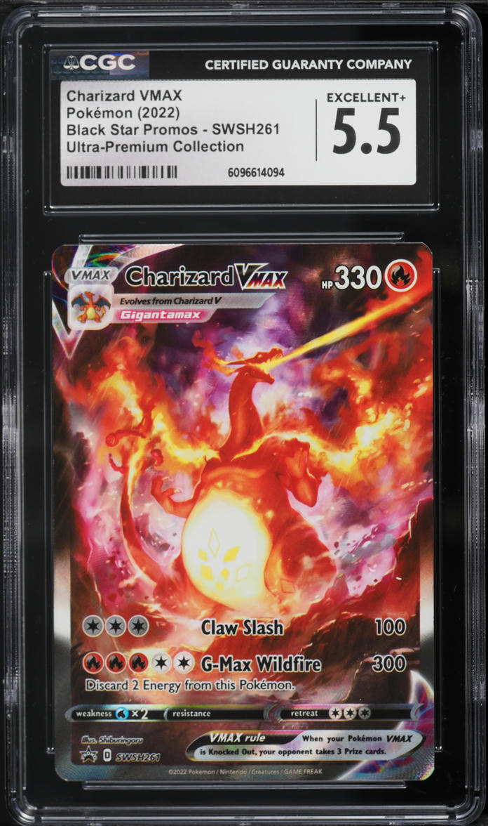 2022 Pokemon Sword & Shield Promo Ultra Premium Charizard VMAX #SWSH261 CGC 5.5 EX+