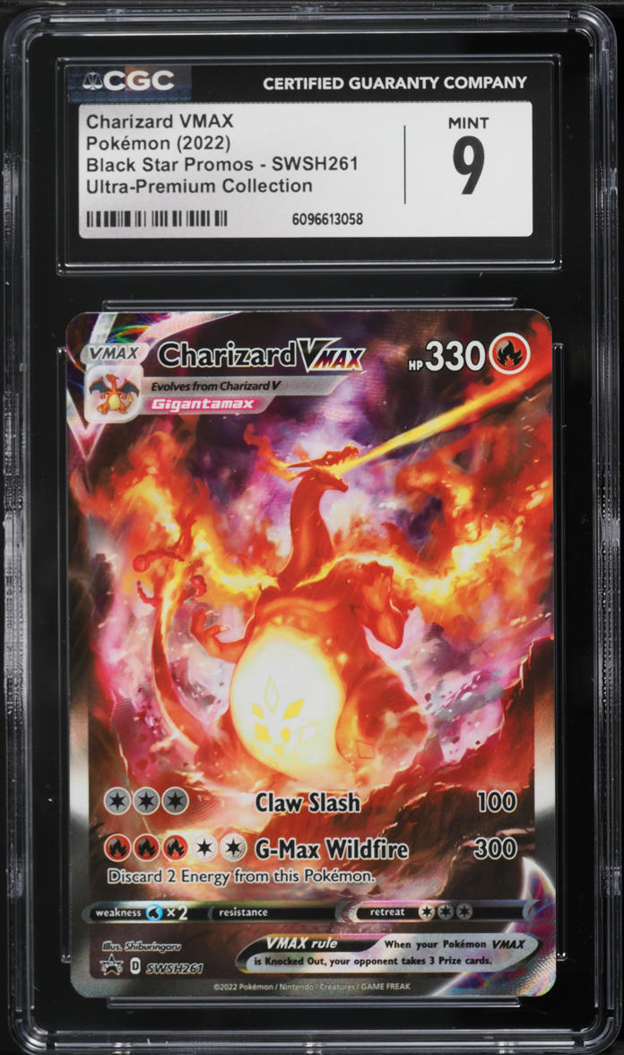 2022 Pokemon Sword & Shield Promo Ultra Premium Alt Art Charizard VMAX #SWSH261 CGC 9 MINT