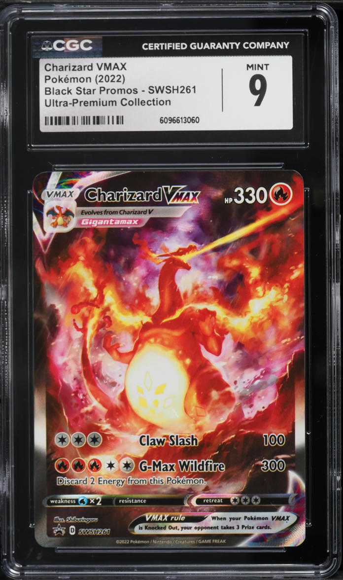 2022 Pokemon Sword & Shield Promo Ultra Premium Alt Art Charizard VMAX #SWSH261 CGC 9 MINT