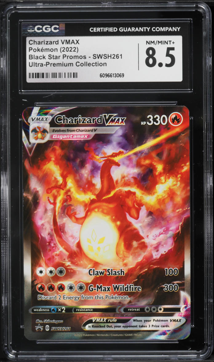 2022 Pokemon Sword & Shield Promo Ultra Premium Alt Art Charizard VMAX #SWSH261 CGC 8.5 NM-MT+