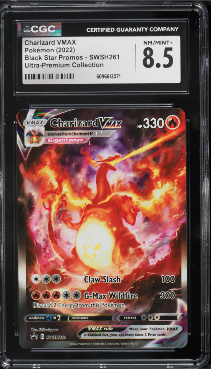 2022 Pokemon Sword & Shield Promo Ultra Premium Alt Art Charizard VMAX #SWSH261 CGC 8.5 NM-MT+