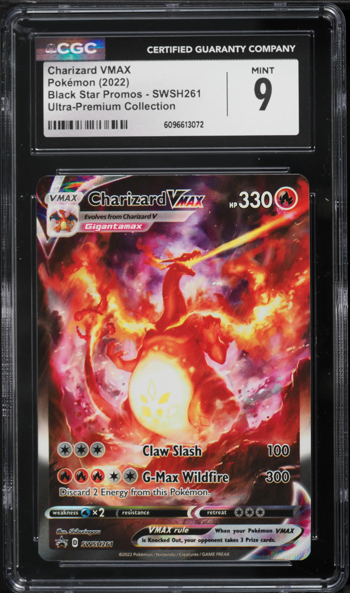 2022 Pokemon Sword & Shield Promo Ultra Premium Alt Art Charizard VMAX #SWSH261 CGC 9 MINT
