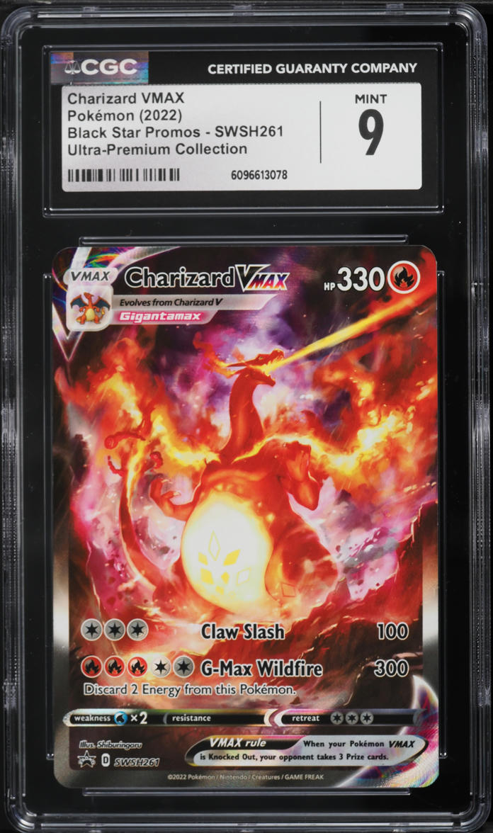 2022 Pokemon Sword & Shield Promo Ultra Premium Alt Art Charizard VMAX #SWSH261 CGC 9 MINT