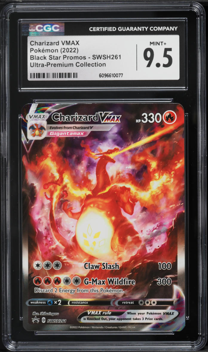 2022 Pokemon Sword & Shield Promo Ultra Premium Alt Art Charizard VMAX #SWSH261 CGC 9.5 MINT+