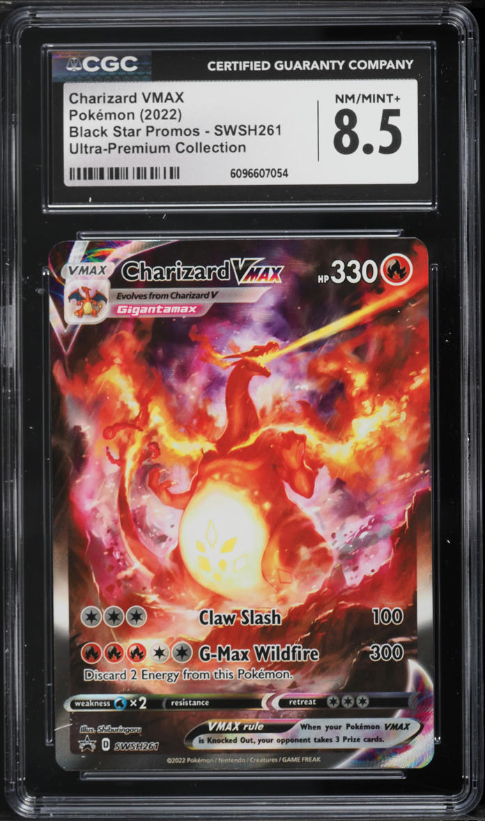 2022 Pokemon Sword & Shield Promo Ultra Premium Alt Art Charizard VMAX #SWSH261 CGC 8.5 NM-MT+