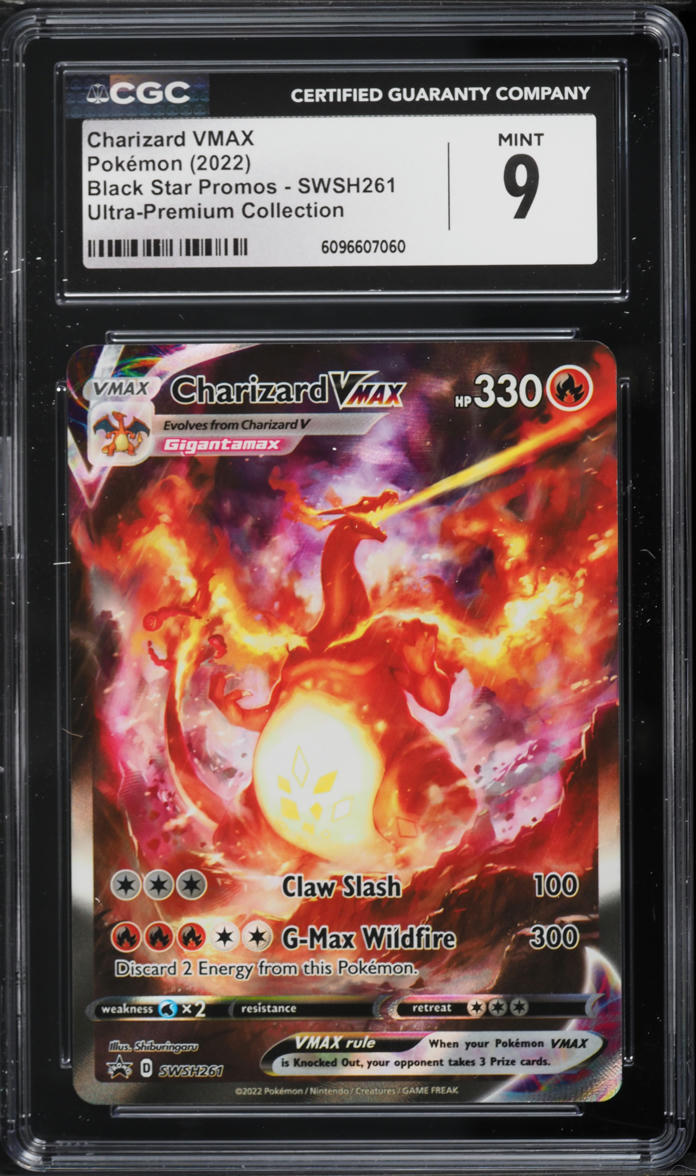 2022 Pokemon Sword & Shield Promo Ultra Premium Alt Art Charizard VMAX #SWSH261 CGC 9 MINT