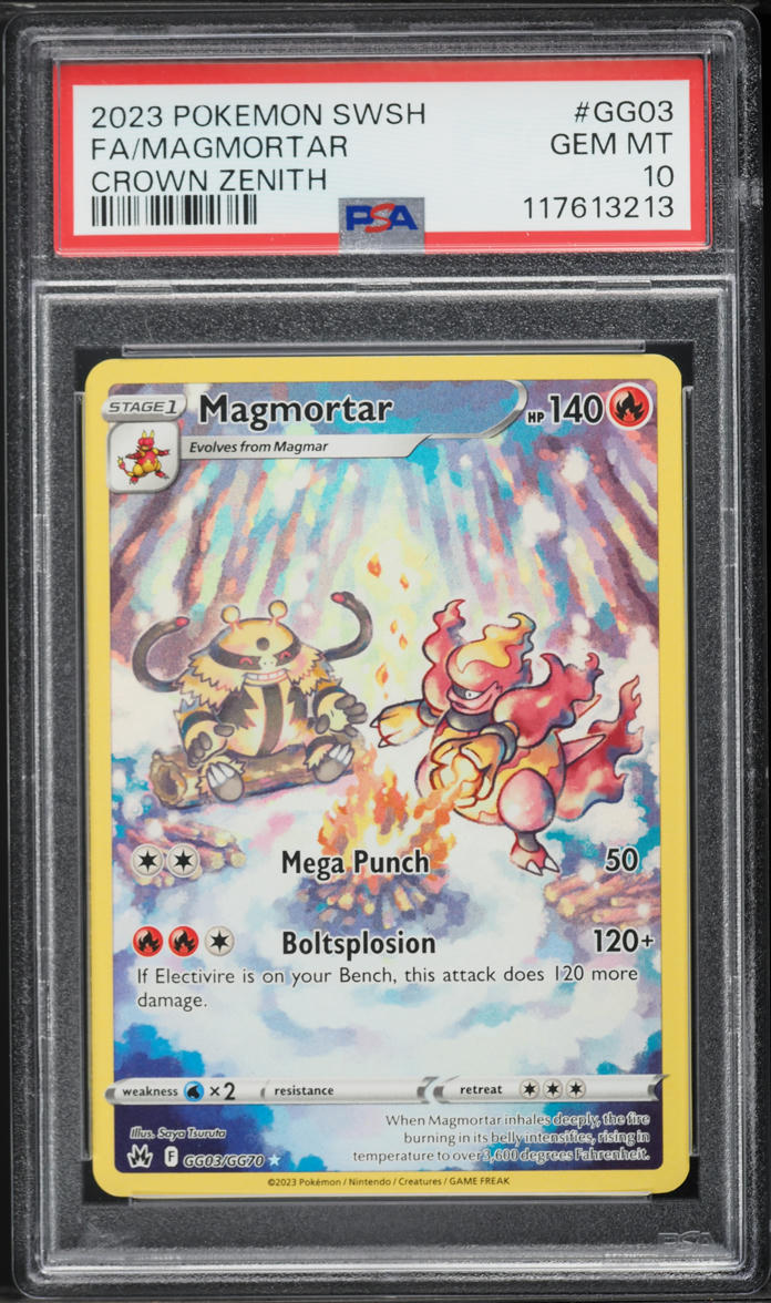 2023 Pokemon Sword & Shield Crown Zenith Full Art Magmortar #GG03 PSA 10 GEM MINT