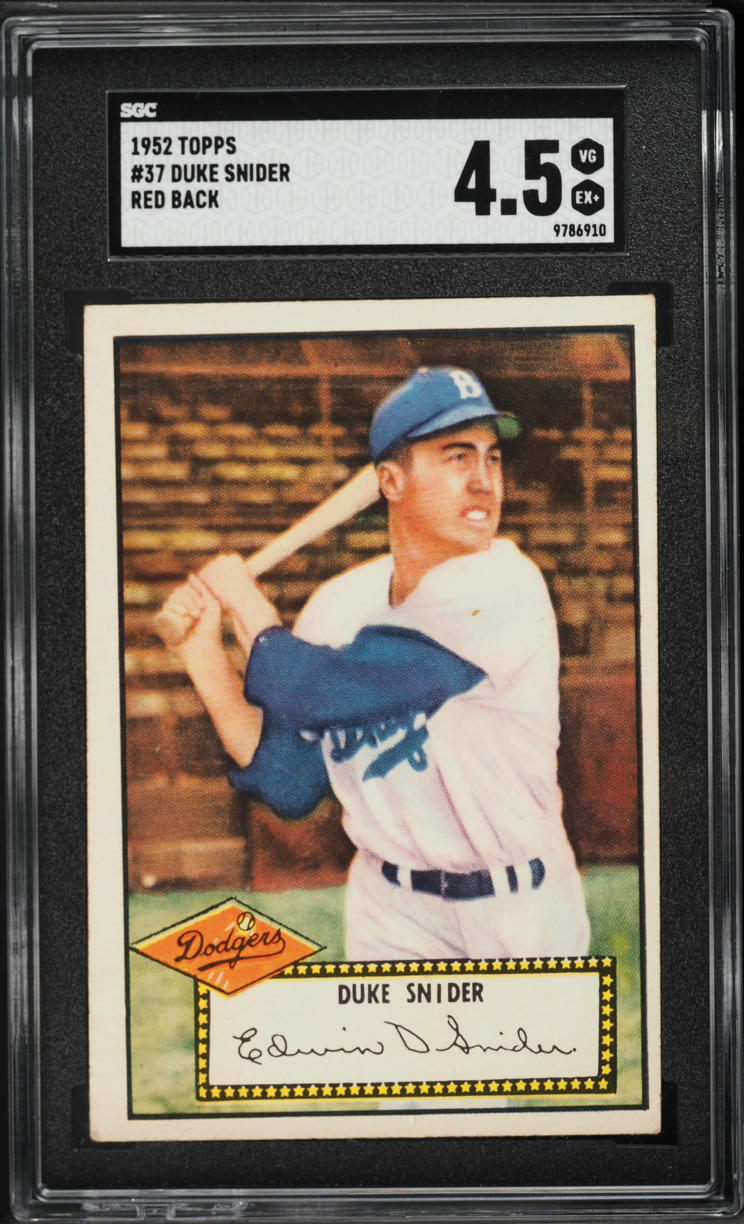 1952 Topps Duke Snider RED BACK #37 SGC 4.5 VGEX+