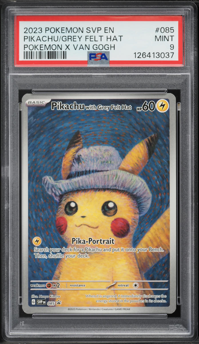2023 Pokemon Scarlet & Violet Promo Van Gogh Full Art Pikachu With Grey Felt Hat #85 PSA 9 MINT