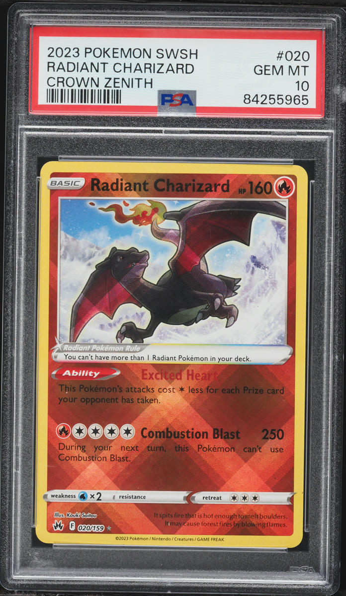 2023 Pokemon Sword & Shield Crown Zenith Radiant Charizard #20 PSA