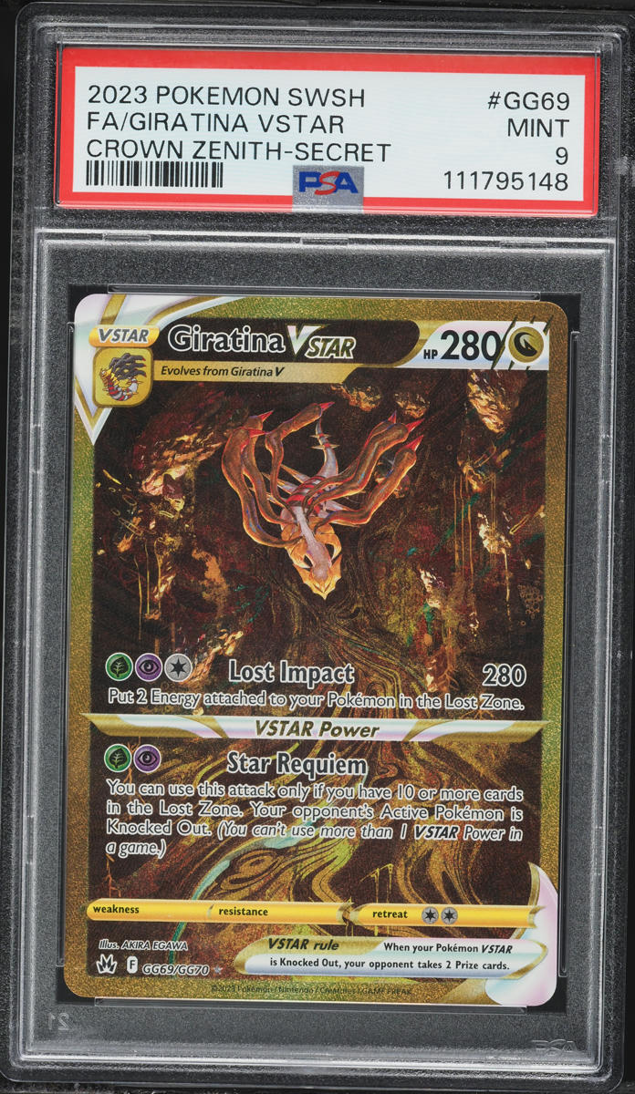 2023 Pokemon Sword & Shield Crown Zenith Gold Rare Giratina VSTAR #GG69 PSA 9 MINT