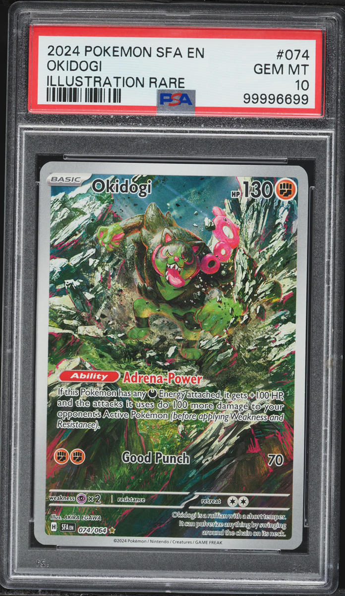 2024 Pokemon Scarlet & Violet Shrouded Fable IR Okidogi #74 PSA 10 GEM MINT