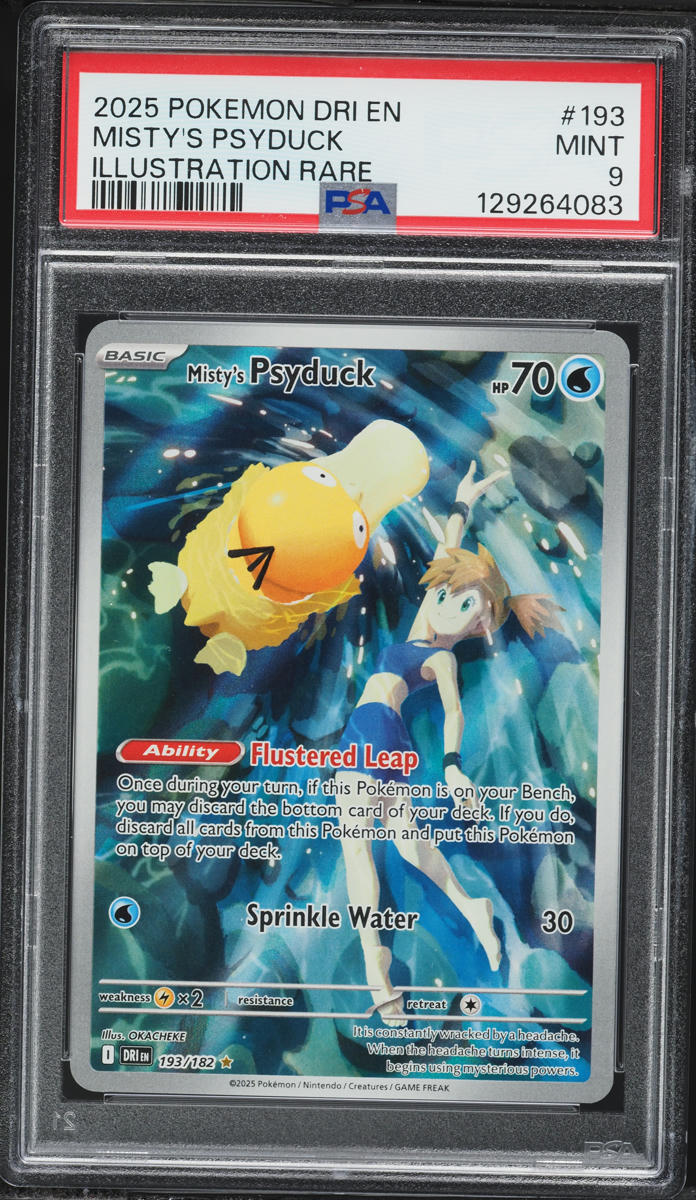 2025 Pokemon Scarlet & Violet Destined Rivals IR Misty's Psyduck #193 PSA 9 MINT