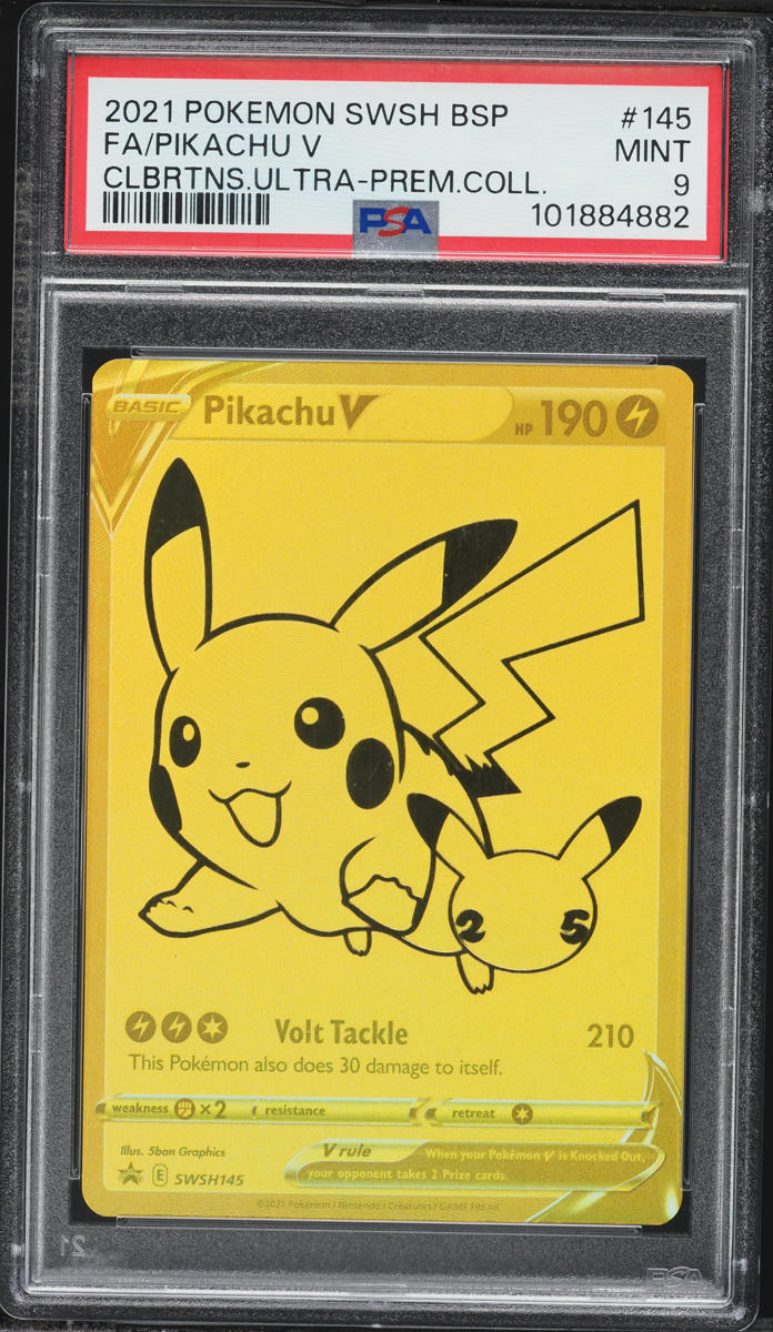 2021 Pokemon SWSH Promo Celebrations Ultra Premium Full Art Pikachu V #145 PSA 9 MINT