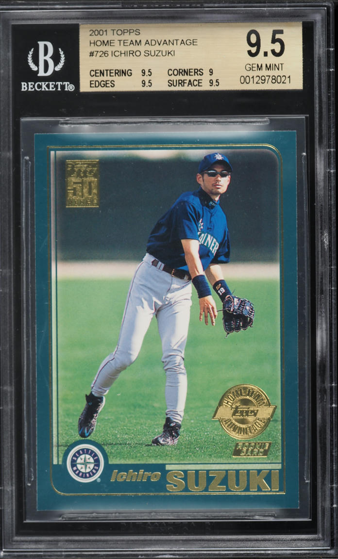2001 Topps Home Team Advantage Ichiro Suzuki ROOKIE #726 BGS 9.5 GEM MINT