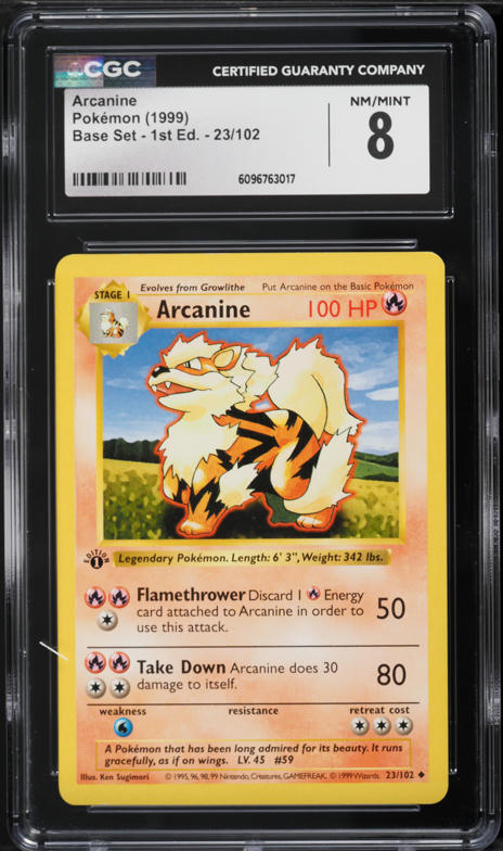 1997 Pokemon Japanese Topsun Blue Back No Number Arcanine PSA 10
