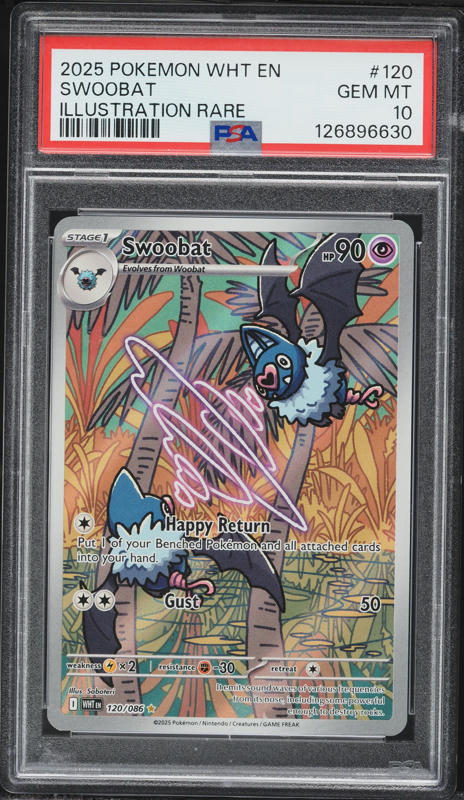 2025 Pokemon Scarlet & Violet White Flare IR Swoobat #120 PSA 10 GEM MINT