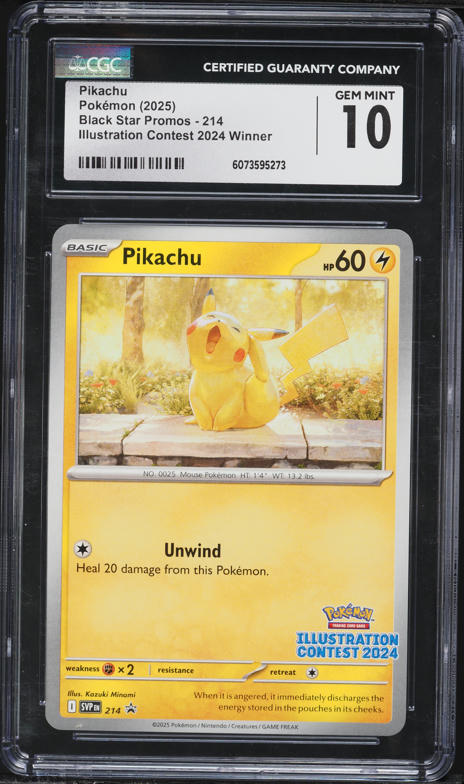 2025 Pokemon Scarlet & Violet Promo Illustration Contest Winner Pikachu #214 CGC 10 GEM MINT