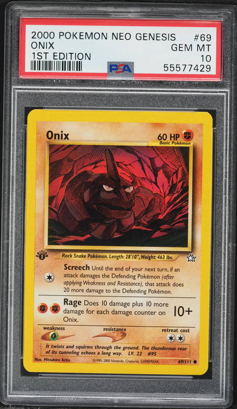 1999 onix pokemon card value Vintage Original Pokmon Base Set 1999 Onix Trading Card!