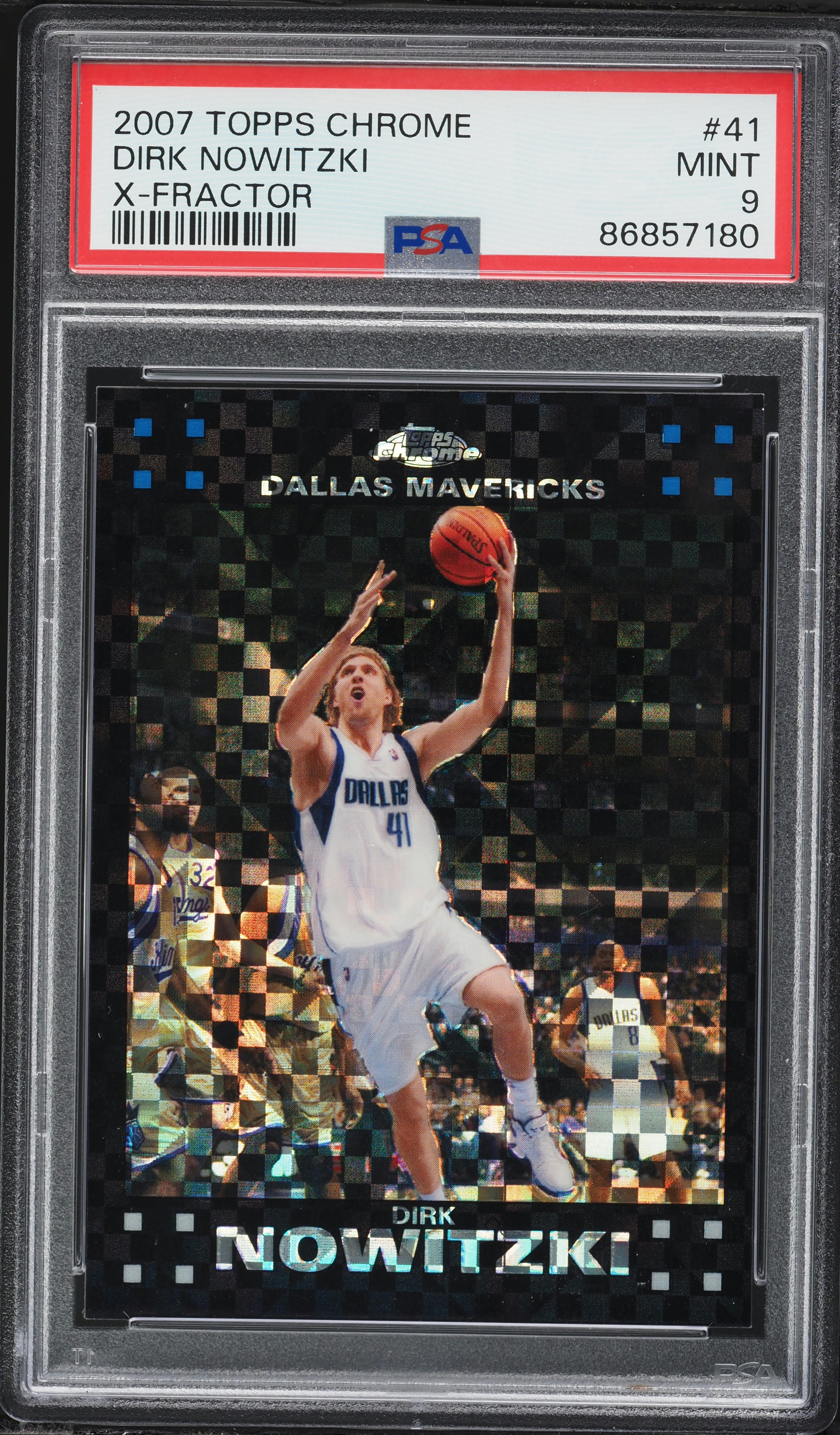 2007 Topps Chrome Xfractor Dirk Nowitzki /50 #41 PSA 9 MINT on