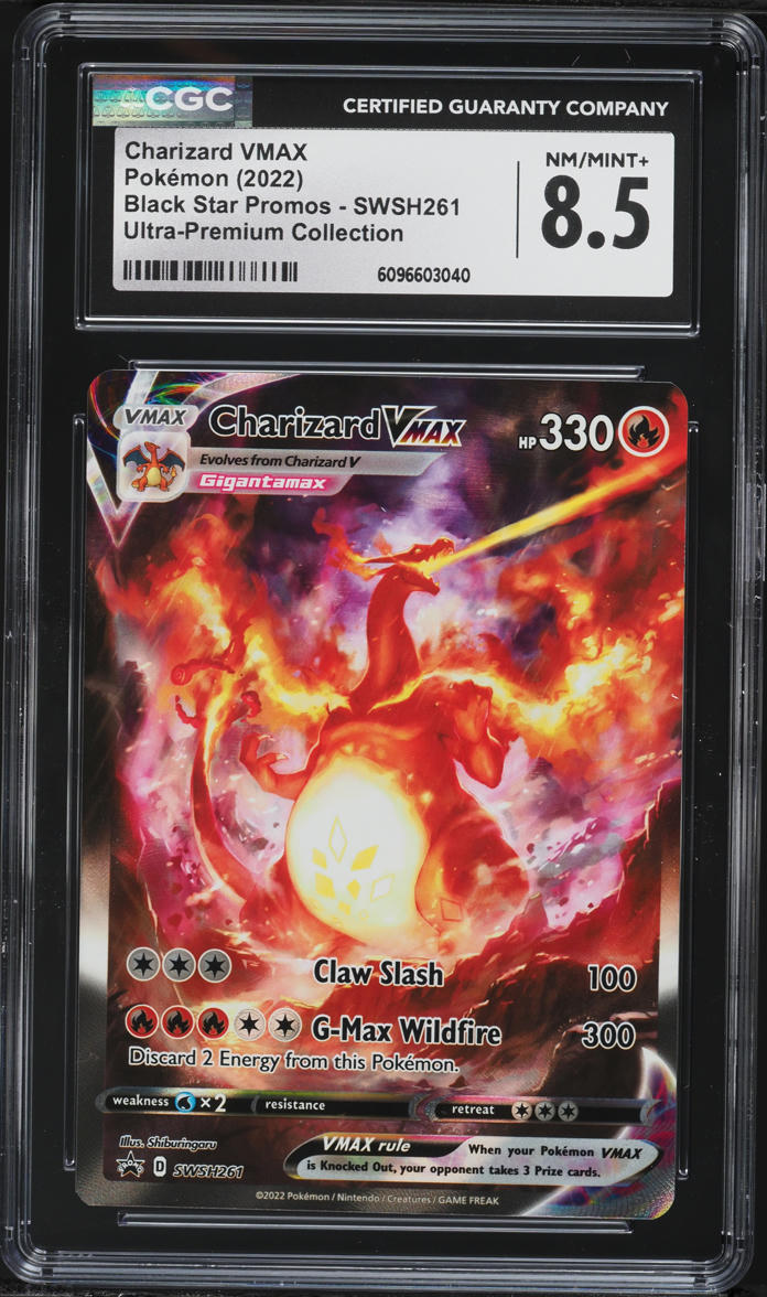 2022 Pokemon Sword & Shield Promo Ultra Premium Charizard VMAX #SWSH261 CGC 8.5 NM-MT+