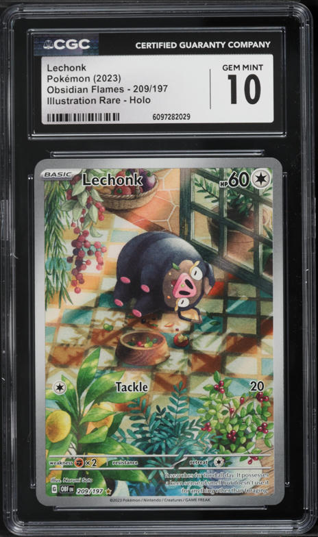 2023 Pokemon Scarlet & Violet Obsidian Flames IR Lechonk #209 CGC 10 GEM MINT