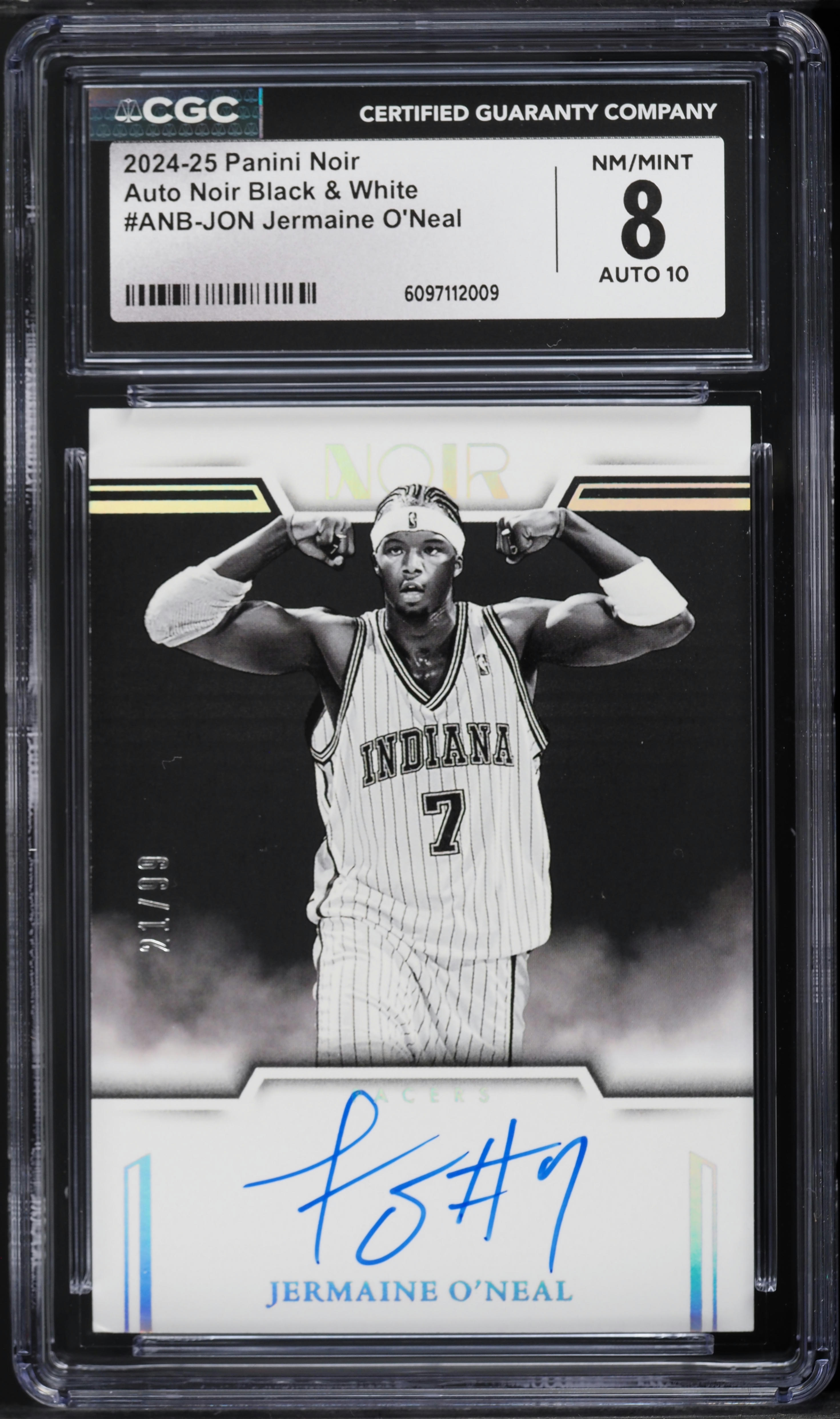 2024 Panini Noir Black & White Jermaine O'Neal AUTO /99 #ANB-JON