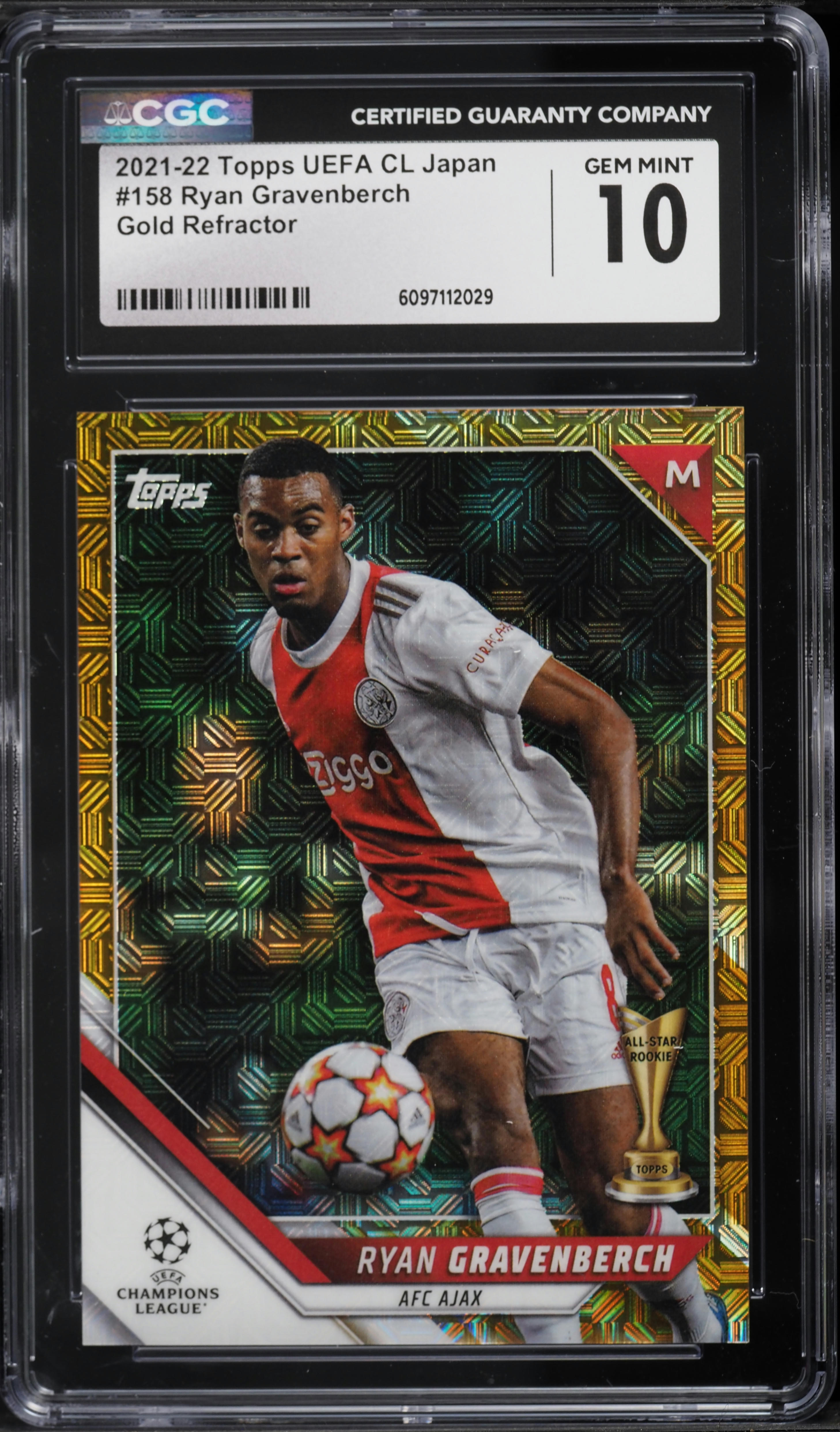 2021 Topps UEFA Japan Gold Refractor Ryan Gravenberch /50 #158 CGC