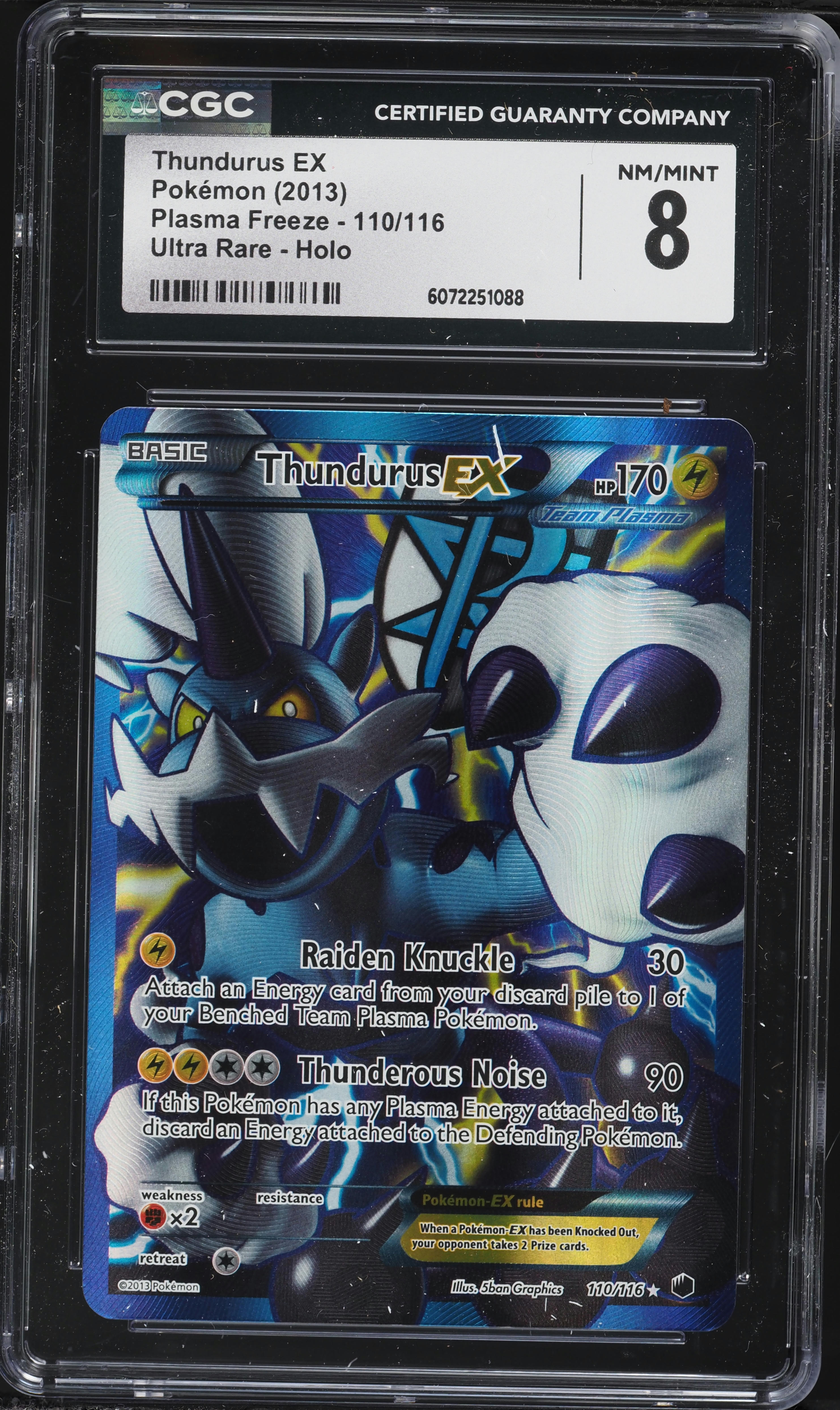 Pokemon Black & White Plasma Freeze Ultra Rare Thundurus EX #110