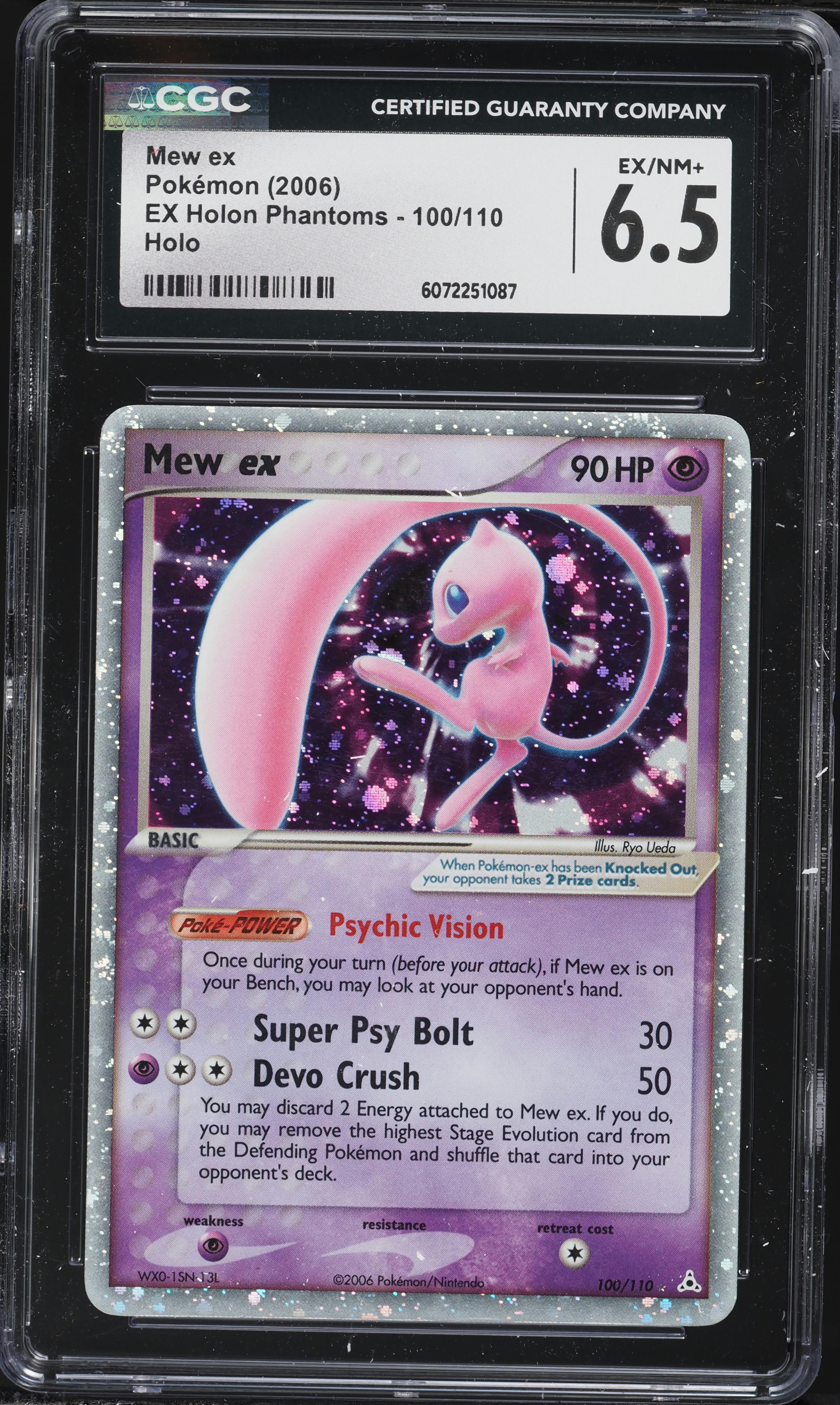 2006 Pokemon EX Holon Phantoms Holo Mew EX #100 CGC 6.5 EXMT+ on
