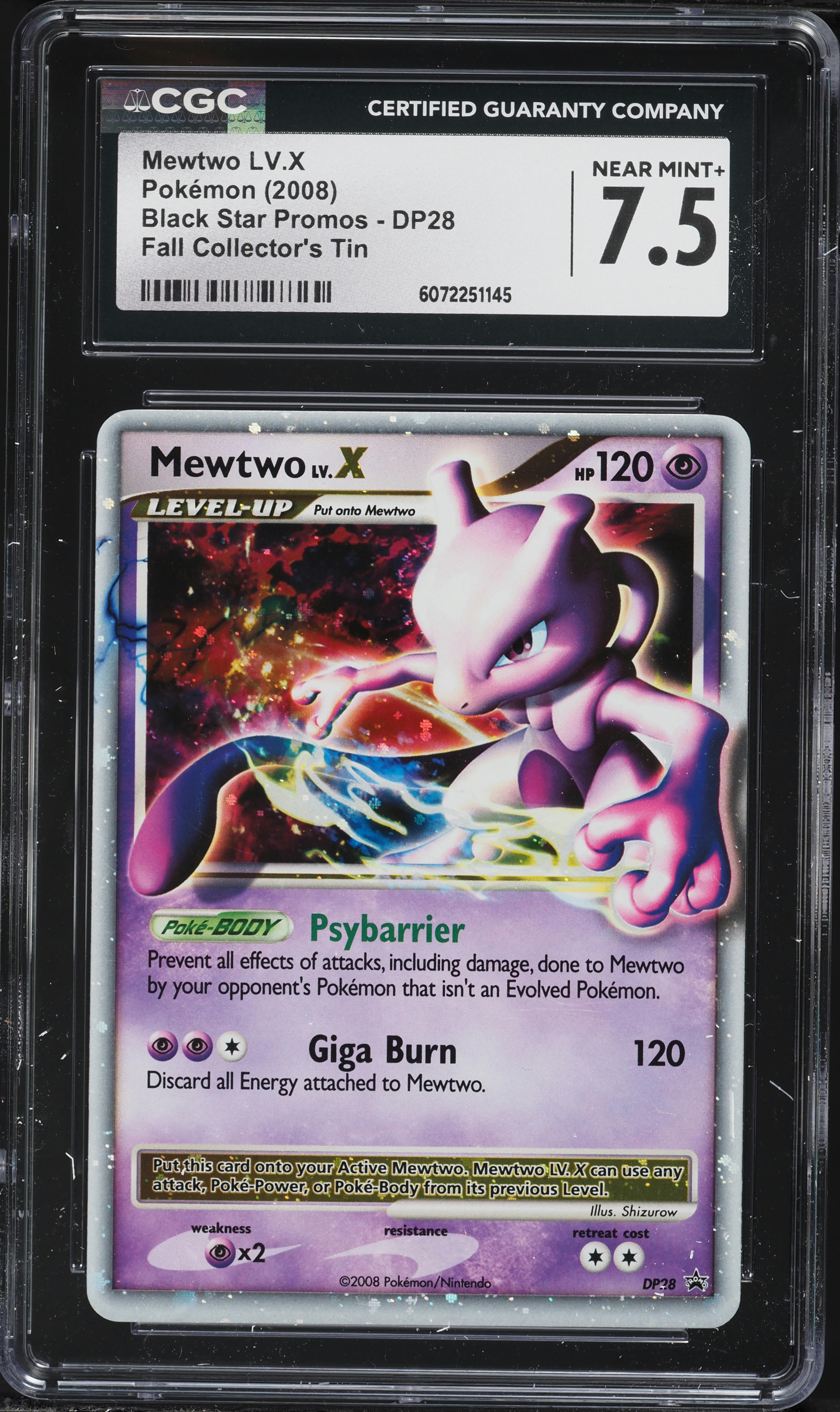 2008 Pokemon DP Black Star Promo Fall Collector's Tin Mewtwo LV.X