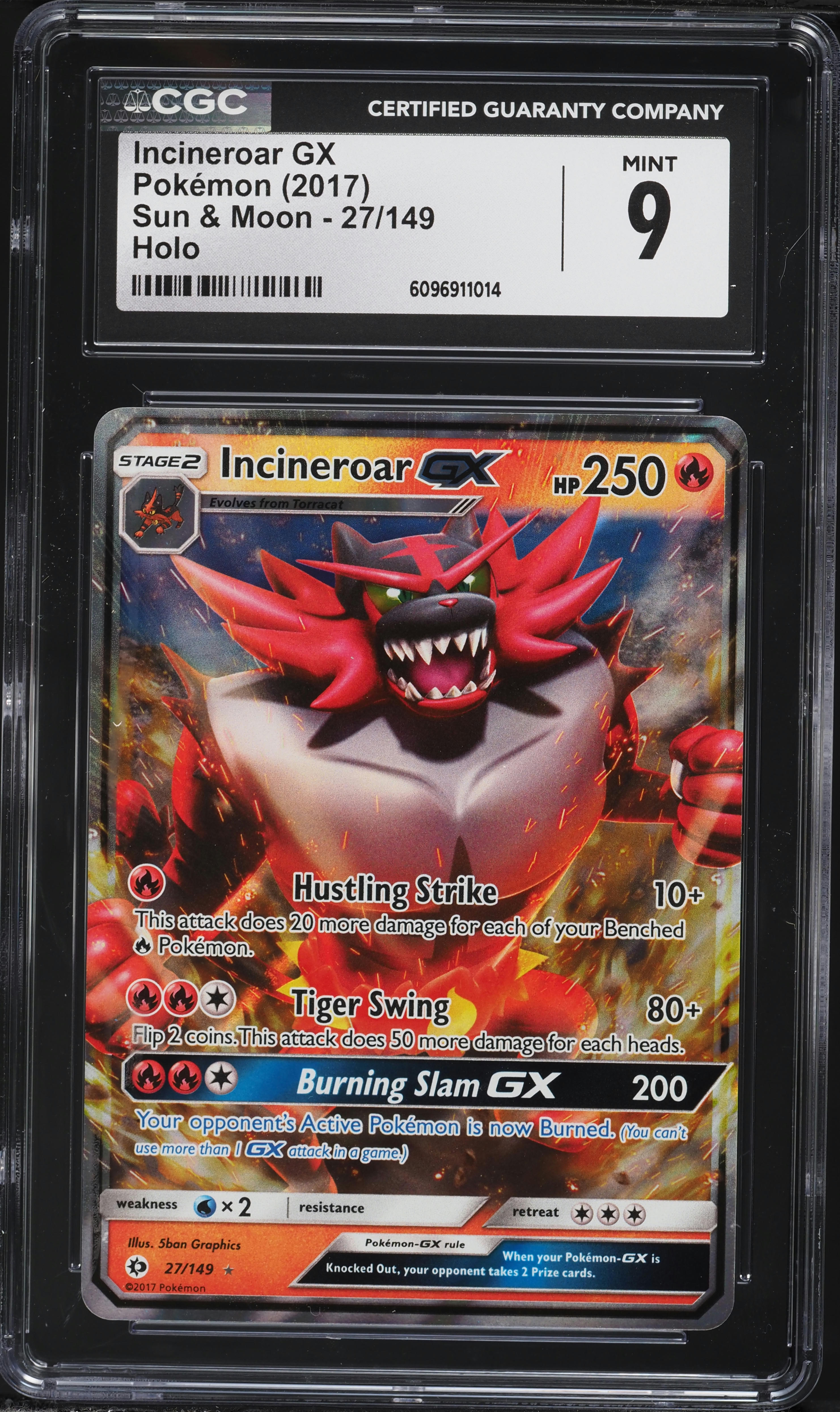 2017 Pokemon Sun & Moon Incineroar GX #27 CGC 9 MINT on Fanatics Collect